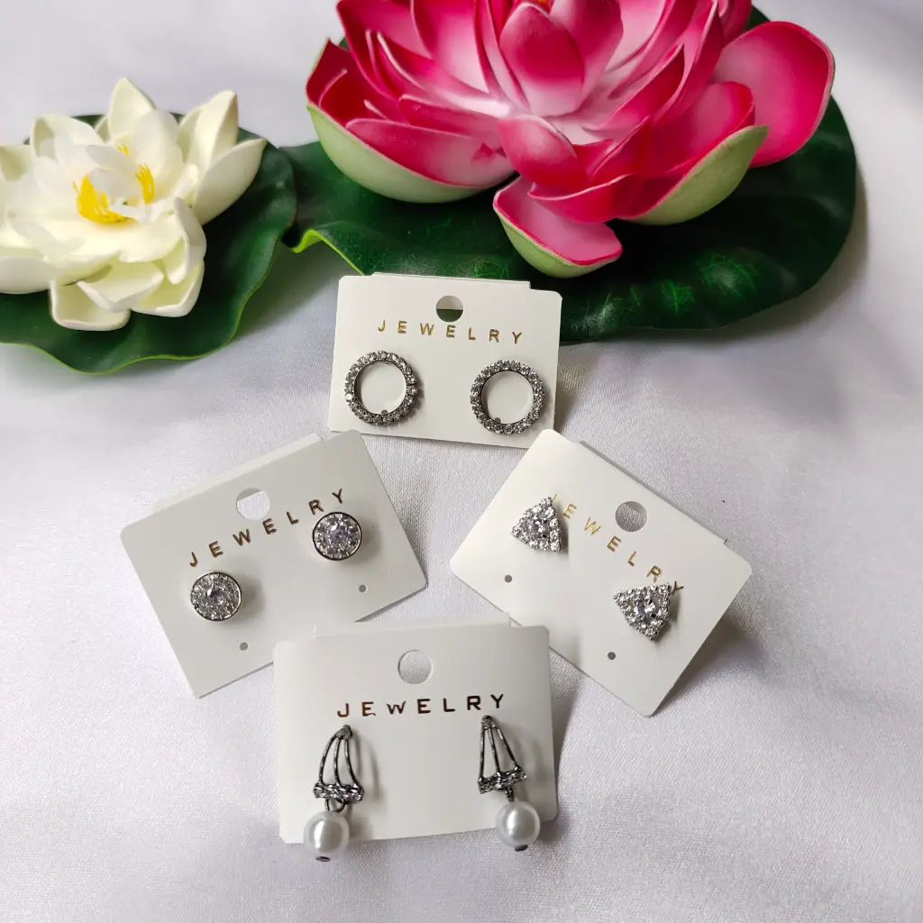 Earings Pearl & Ring (Set of 4)