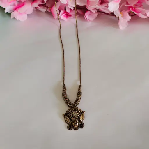 Oxidised Mehandi Face Long Chain