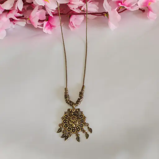 Oxidised Mehandi Chakra Long Chain