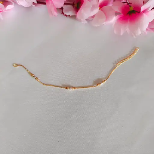 Bracelet Gold- White & 2 Gold Bead