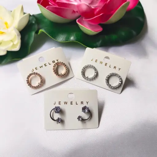 Earings C Stone & Ring (Set of 3)